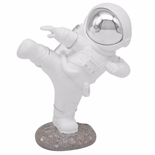 Leonardo Collection Astronaut Karate Kid White Tabletop Decor Figurine W/D/H: 12.0 x 35.0 x 12.0 cm