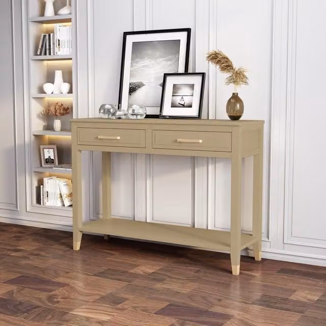 Cabinet Bits Palazzi 2 Drawer Console Table in Light Beige – 1