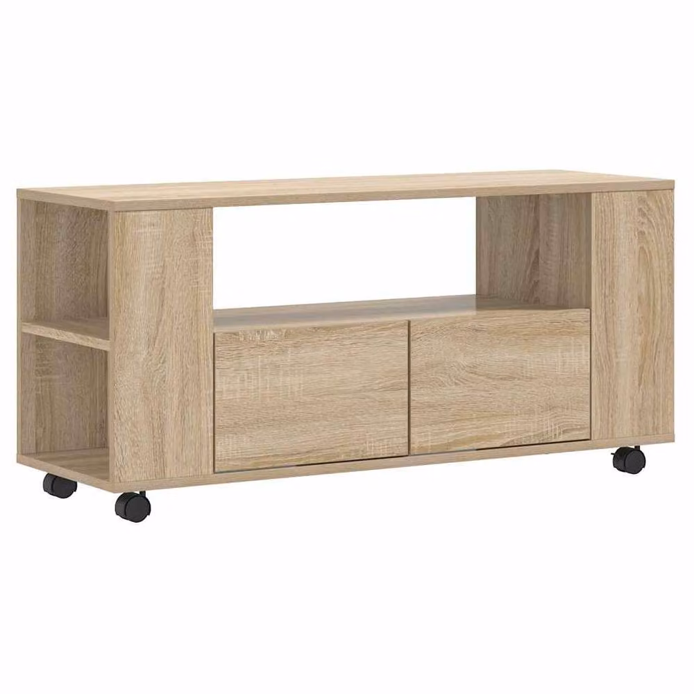 Berkfield Home Modern TV Cabinet in Sonoma Oak, Light Brown, W/D/H: 102 x 34.5 x 43 cm – 3