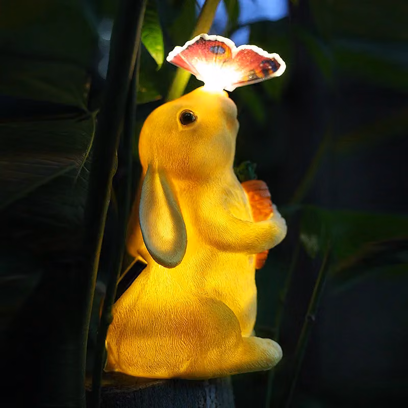 Leaper Solar Waterproof Decorative Rabbit Garden Lamp, Yellow, W/D/H: 23.8 x 16.2 x 16.2 cm – 3