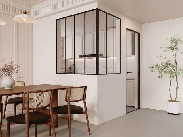 Vente-unique Corner Workshop Industrial Aluminium and Glass Glazed Partition in Black, W: 120 cm, D: 90 cm, H: 130 cm – 1