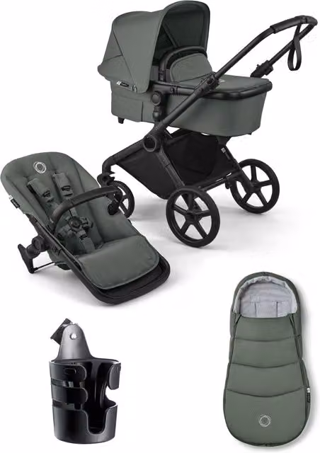 Bugaboo Cub Essential Pushchair Bundle in Forest Green with Carrycot and Sport Seat