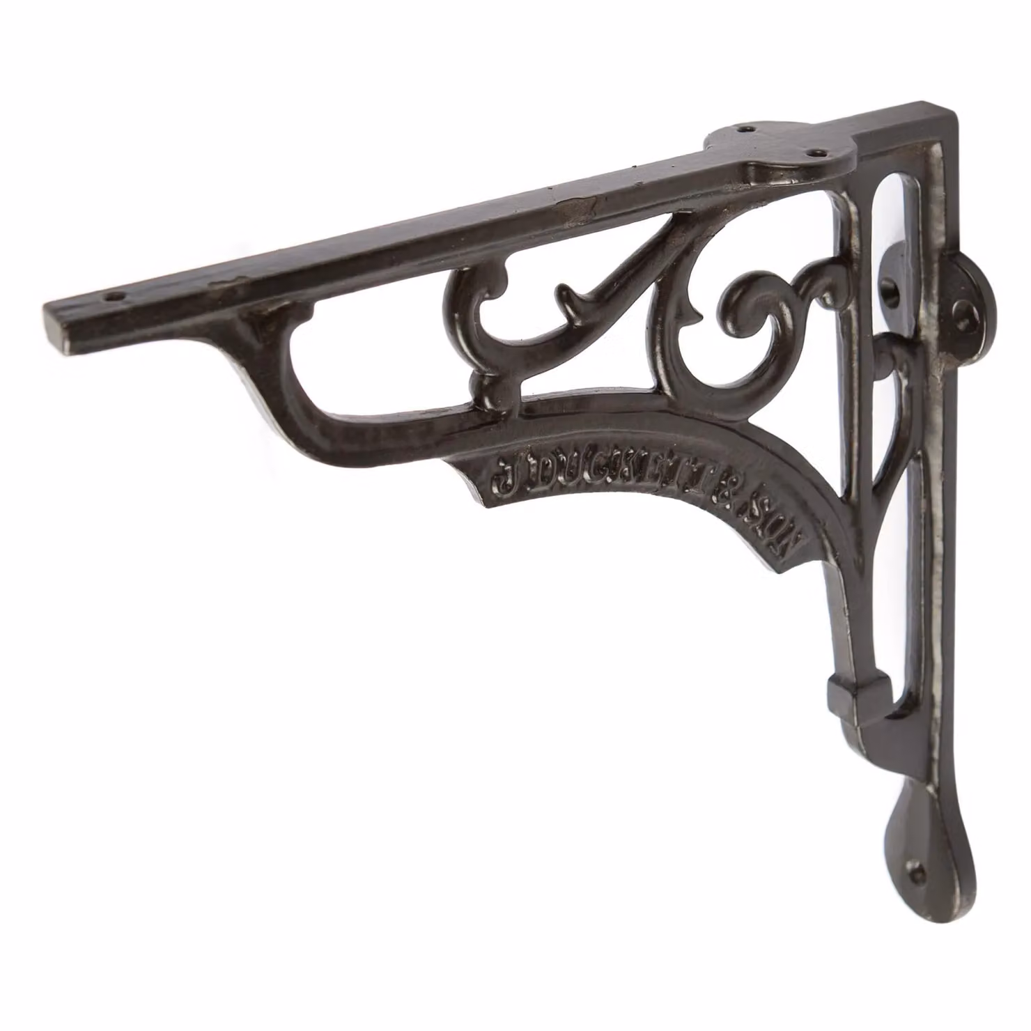 Hammer and Tongs Ornate Iron Shelf Brackets in Matt Black, Pack of 6, Depth: 20 cm – 5