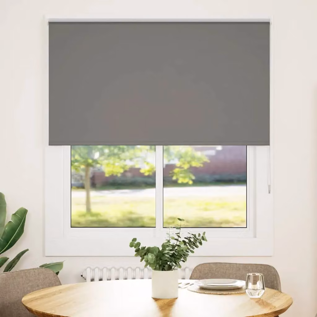 Berkfield Home Grey Blackout Roller Blind, Thermal Insulating Polyester, W: 120 cm, H: 175 cm – 2