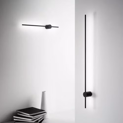 Ideal Lux Essence Integrated LED Wall Lamp, Black, Warm White 2700K – 2