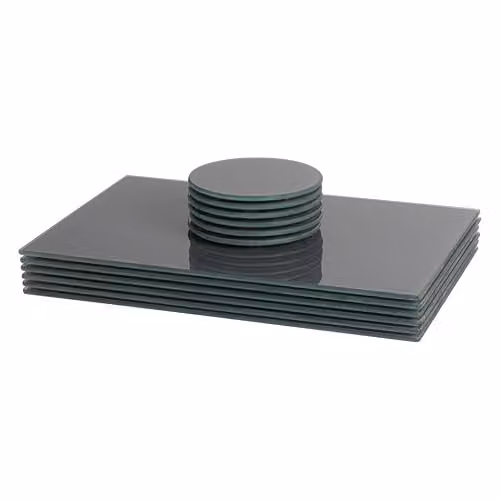 Harbour Housewares 12pc Glass Placemats and Coasters Set in Grey, W: 30 cm, D: 20 cm – 1