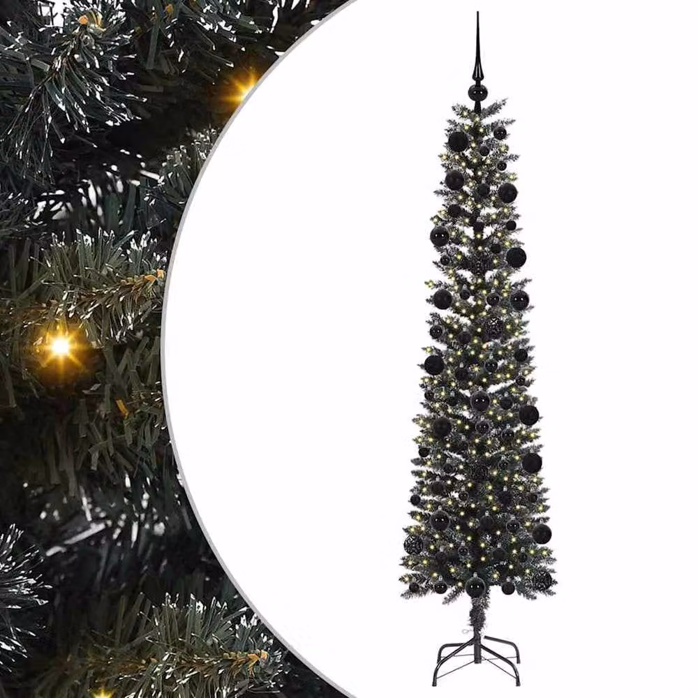 Berkfield Home Elegant Artificial Christmas Tree with 300 LEDs, Green, W/D/H: 58 x 58 x 210 cm – 3