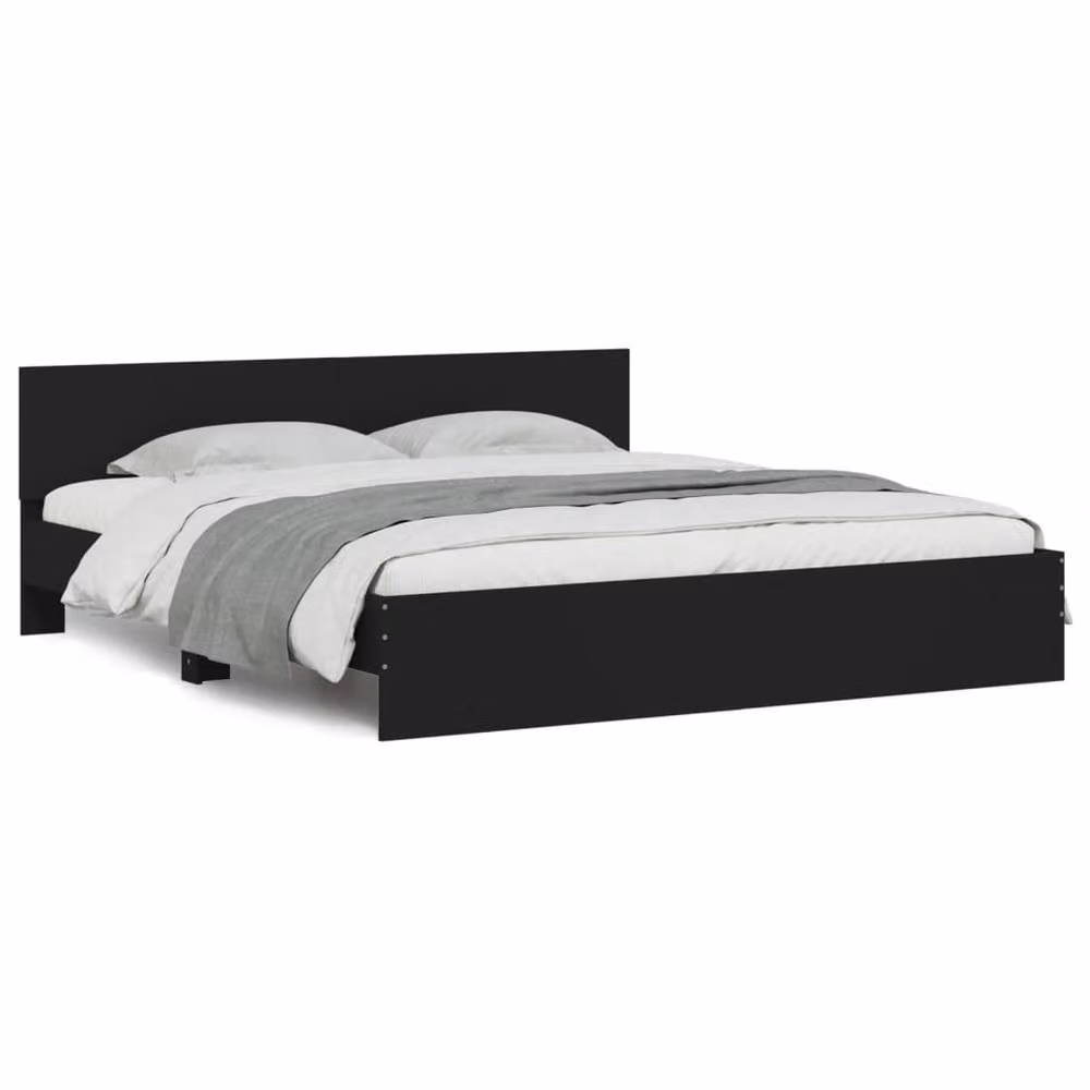 Berkfield Home Durable Engineered Wood Bed Frame, Black, W/D/H: 160 x 70 x 203 cm – 3