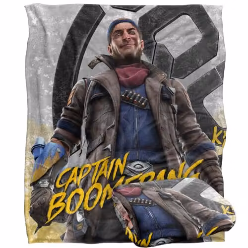 LOGOVISION Suicide Squad Kill The Justice League Boomerang Silk Touch Fleece Blanket, White, W/D: 152 x 127 cm