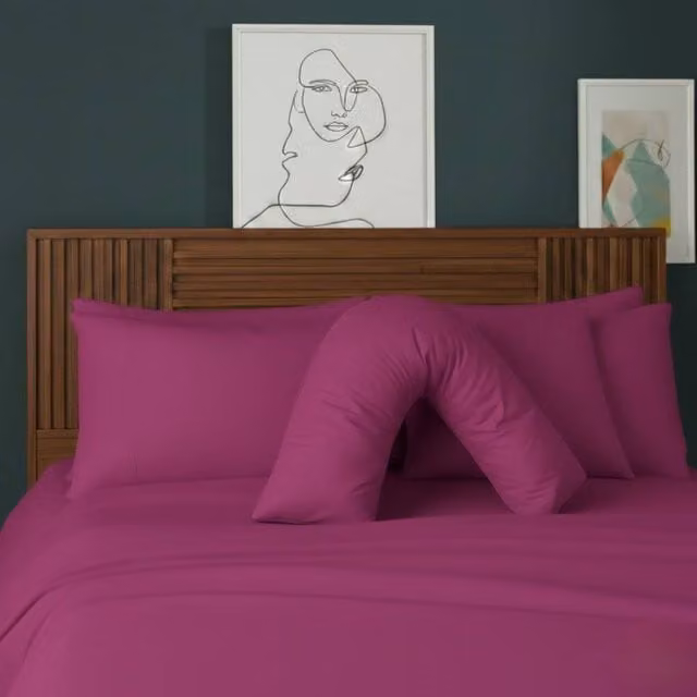 Snug City V Shape Maternity Pillowcase in Pink Polycotton