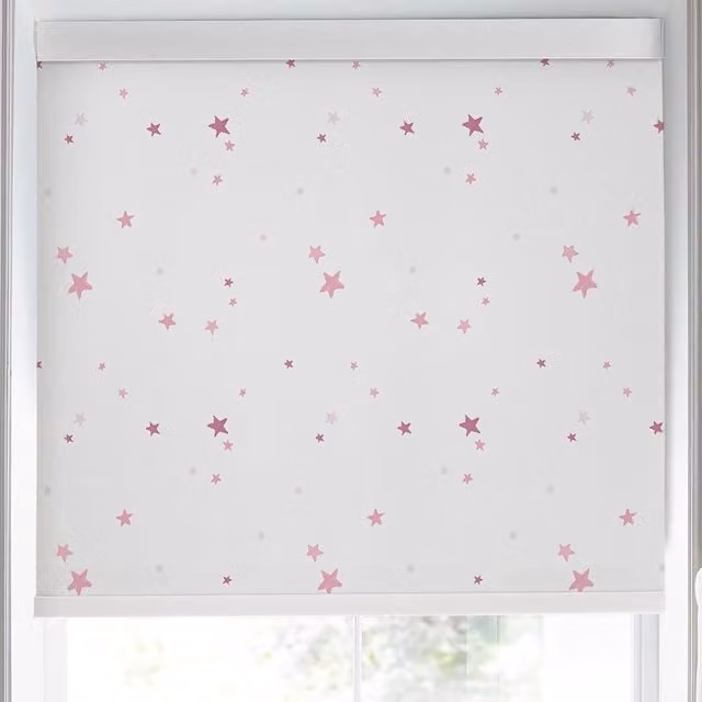Laura Ashley Painterly Stars Made to Measure Blackout Roller Blind in Pink