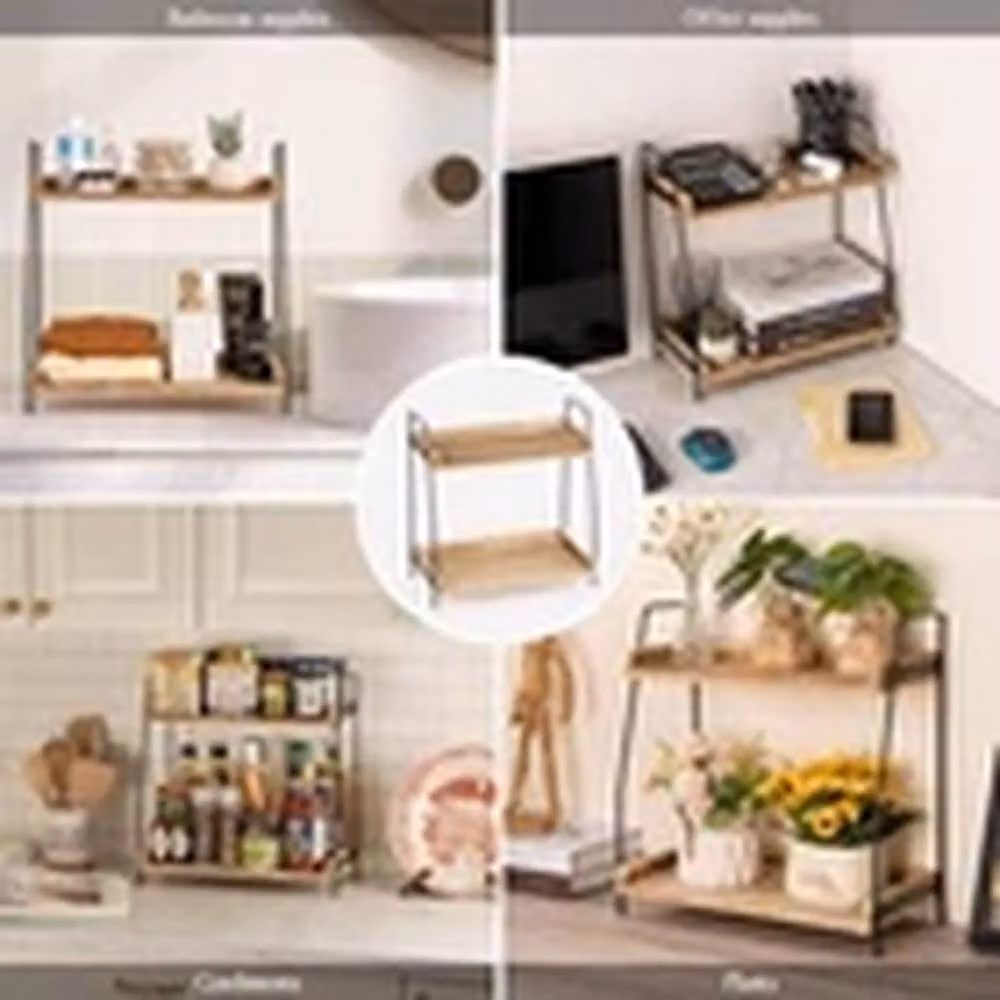 Havendro Kitchen Counter Shelf Coffee Condiment Storage Organiser, Black, W/D/H: 38.0 x 19.1 x 35.0 cm – 3