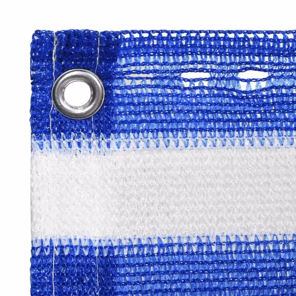 Berkfield Home Fabric Balcony Screen in Blue and White, W: 90 cm, H: 500 cm – 3