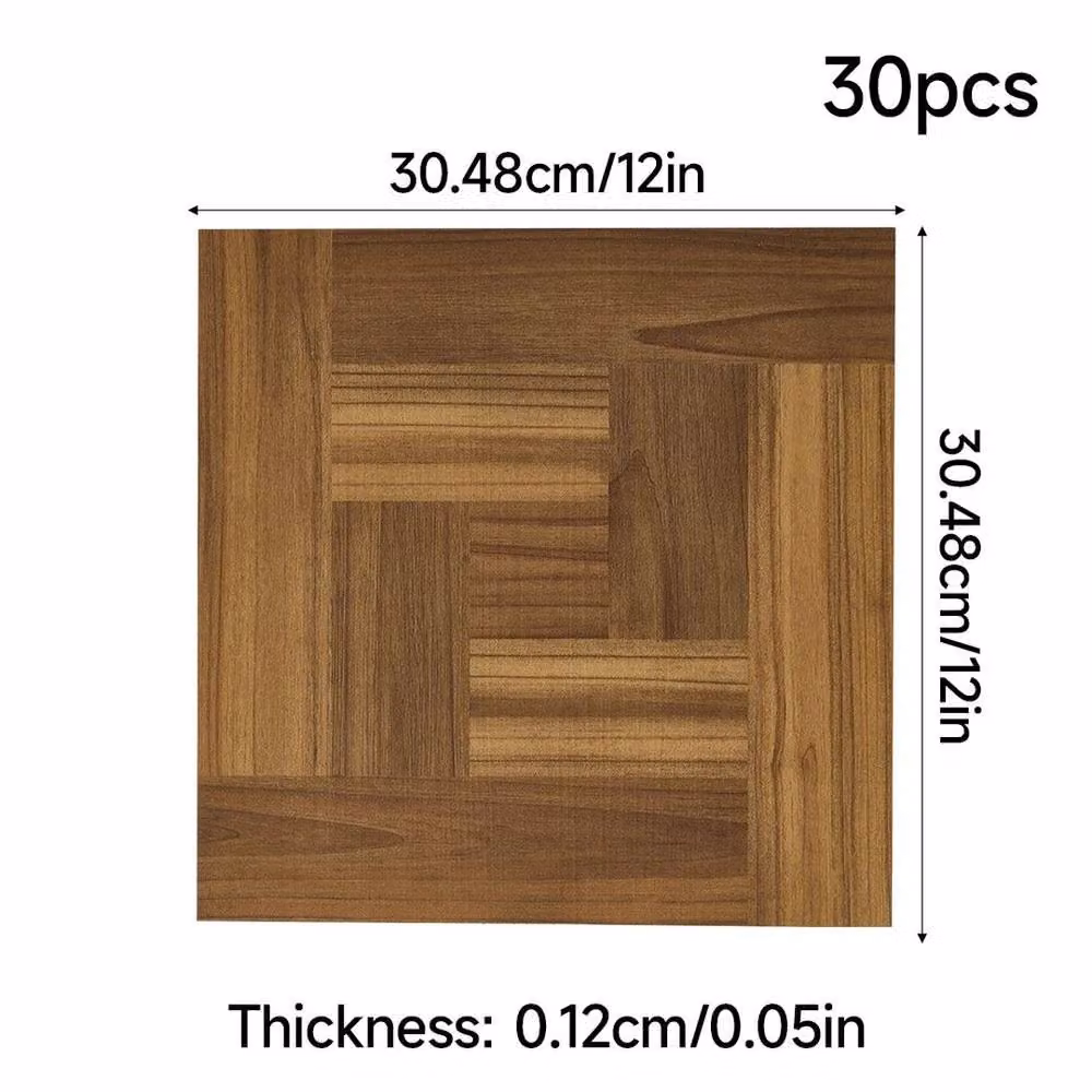 Kelvenix 30-Piece Self-Adhesive Wood-Look PVC Flooring Tile Set in Beige and Brown, W: 52 cm, L: 1000 cm – 2