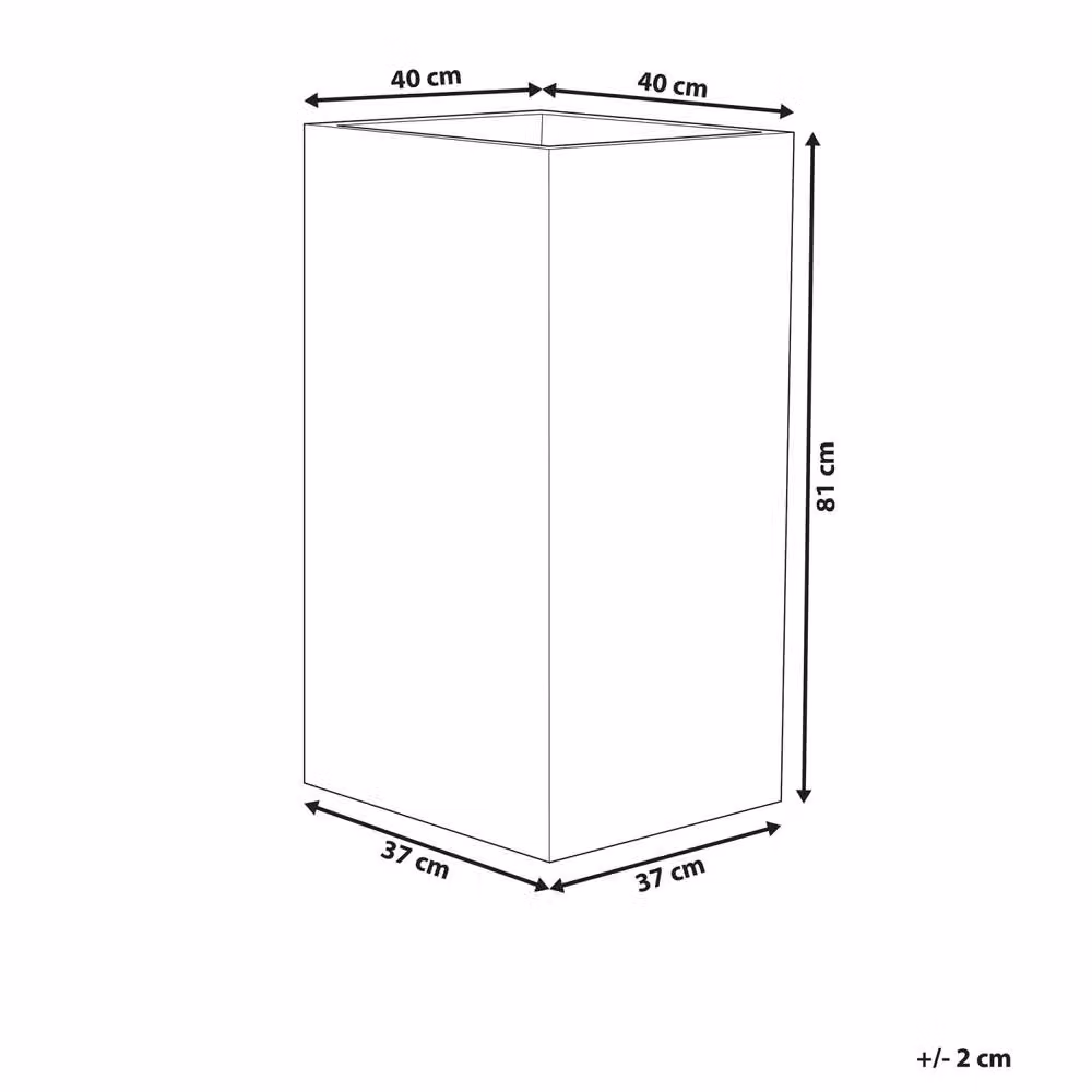 Wyld and Coco Tall Square Planter in Brown and Beige, Fibre Clay, W/D/H: 40 x 40 x 81 cm – 3