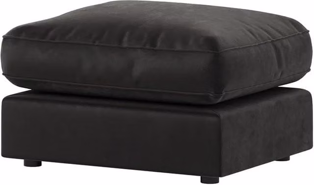 Furnishings For Less UK Brooklyn Black Plush Velvet Cylindrical Footstool W/D/H: 42 x 42 x 55 cm