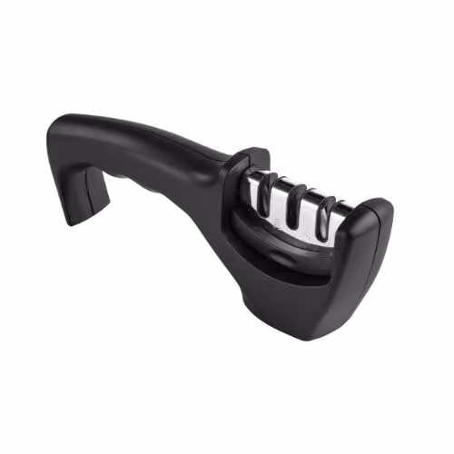 Premier Housewares 3-Slot Knife Sharpener with Soft Grip Handle, Black, W: 20 cm, H: 7 cm, D: 4 cm