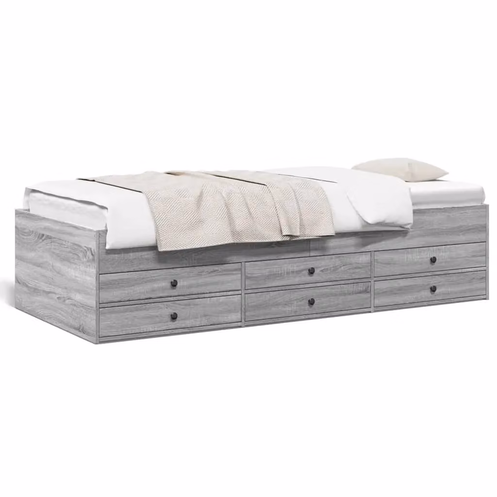 Berkfield Home Grey Sonoma Small Single Daybed with Drawers, W: 75 cm, L: 190 cm – 2