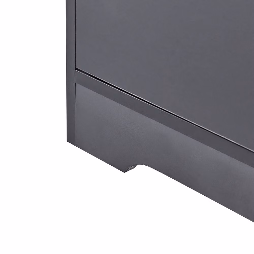 Wyld and Coco Black Five-Drawer Sideboard, Scandinavian Style MDF Storage Unit – 4