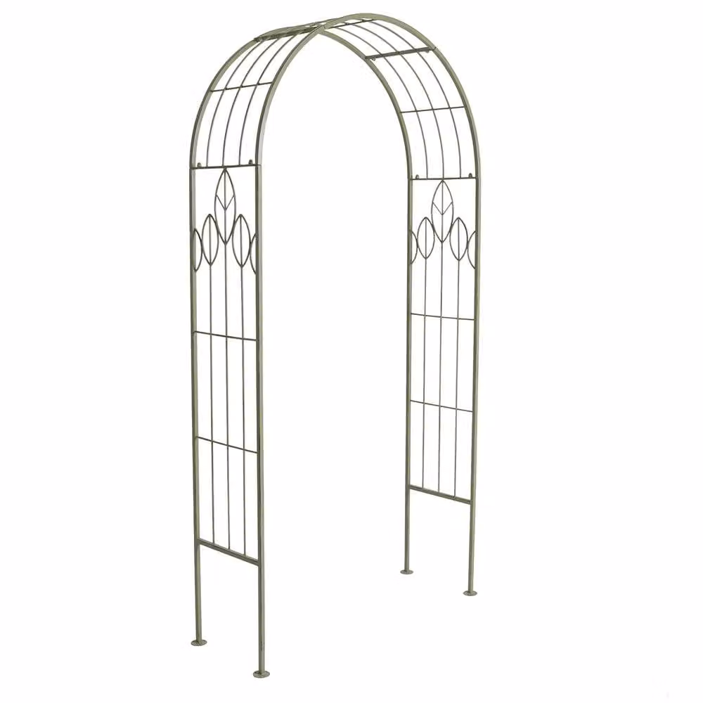 Charles Bentley Green Metal Ornamental Garden Arch and Climbing Frame Support – 3