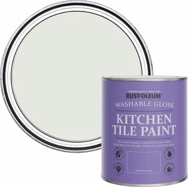 Rust-Oleum Water-Based Kitchen Tile Paint in Gloss Finish, Sage Mist Green, 0.75 l