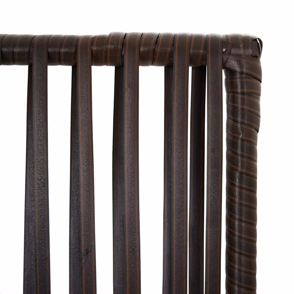 Berkfield Home 3 Panel Brown Poly Rattan Room Divider – 4