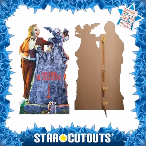 Star Cutouts SC4512 Beetlejuice with Tombstone Lifesize Cardboard Cutout, Multicolour, Height: 182 cm – 4