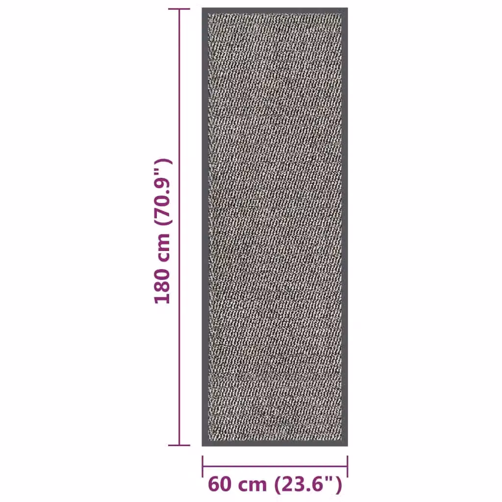 Berkfield Home Non-Slip Tufted Rectangular Doormat, Brown, W: 60 cm, L: 180 cm – 3