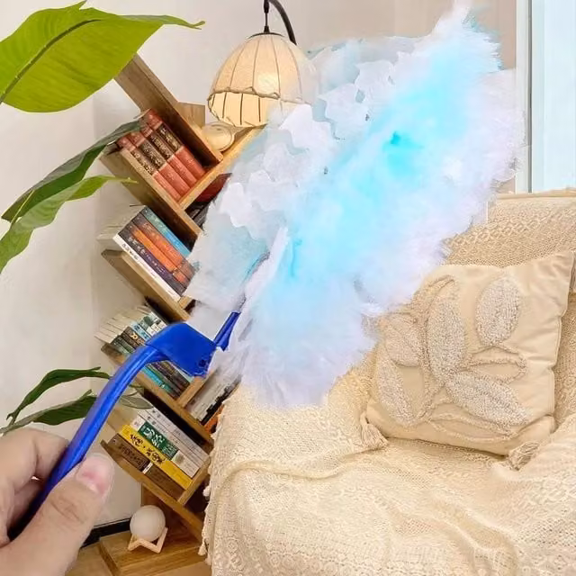 FLAVORA Electrostatic Dust Magnet Duster Kit with Bendable and Extendable Handle in Blue – 1