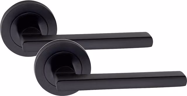Golden Grace Matt Black Door Handle Set