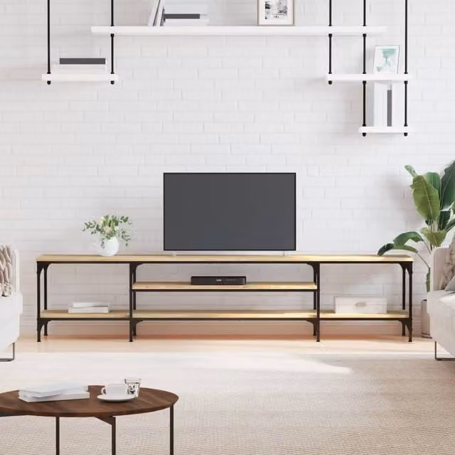Berkfield Home Industrial TV Cabinet in Sonoma Oak, W/D/H: 201 x 45 x 35 cm – 1