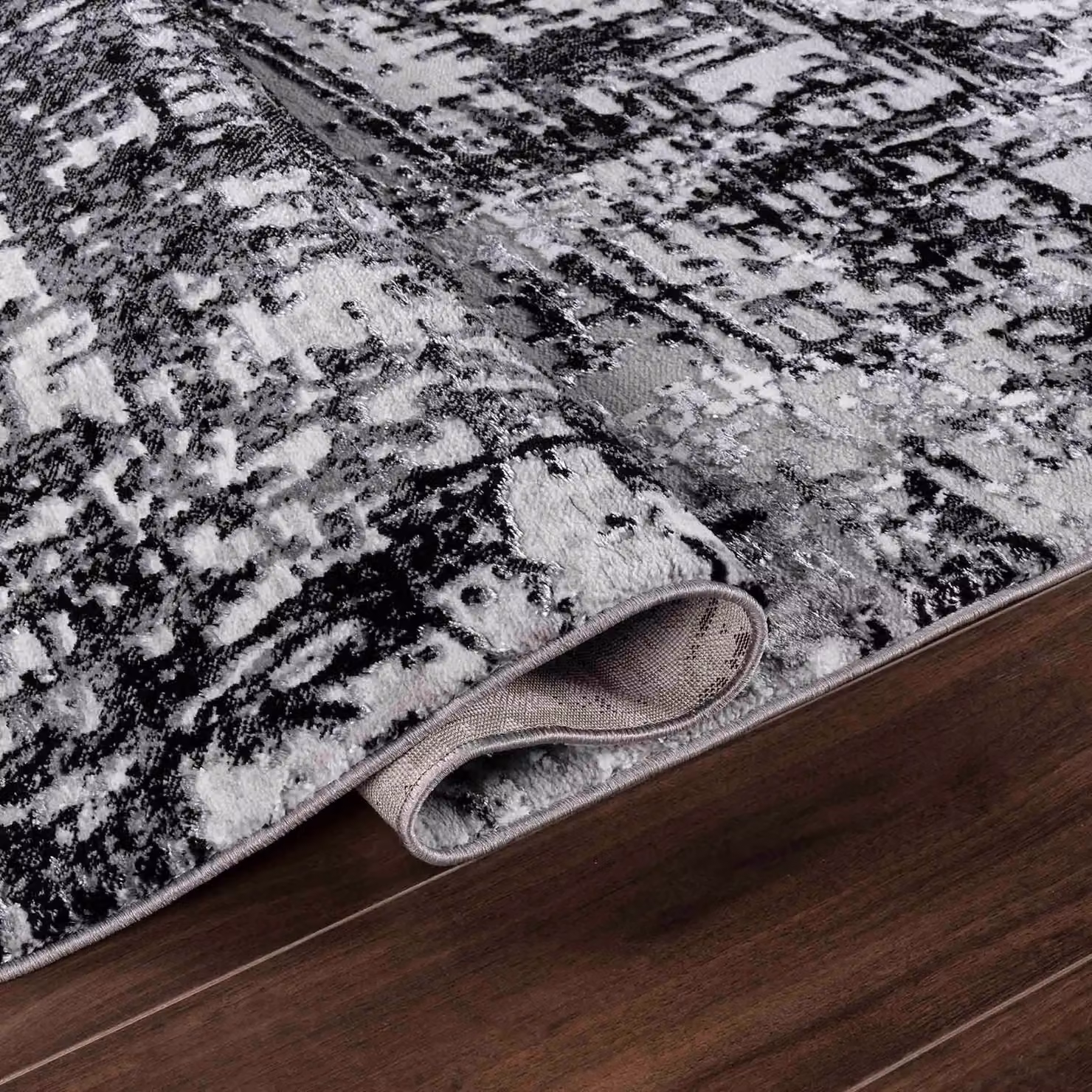 Desire Rugs Serenity Modern Abstract Black Area Rug, W: 80 cm, L: 150 cm – 5