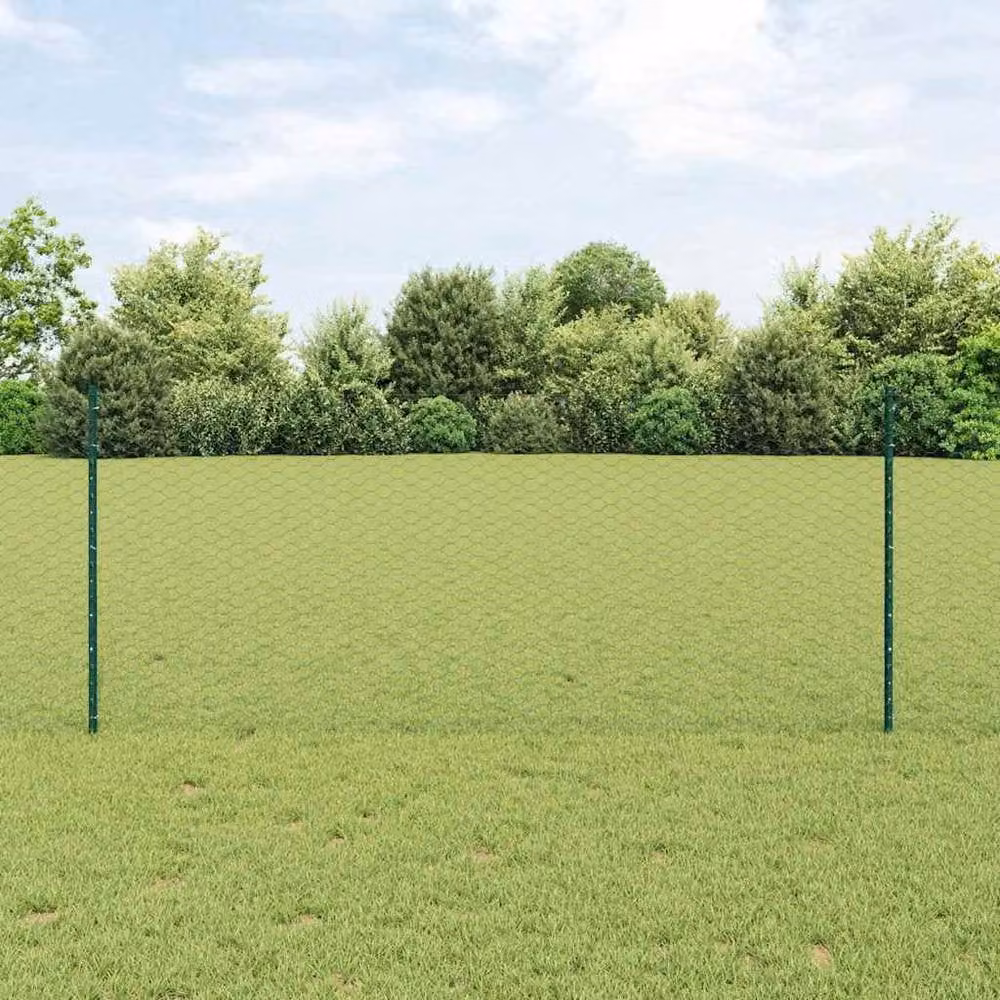 Berkfield Home Garden Fence Set of 2 Green Metal – 2