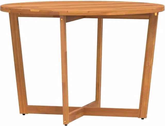 Berkfield Home Round Acacia Wood Garden Dining Table in Brown, Diameter: 110 cm, Height: 75 cm