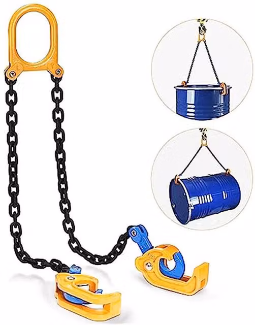 NESTLUNE 1T Chain Oil Drum Lifter with 2 Legs and Self-Locking Mechanism, Black