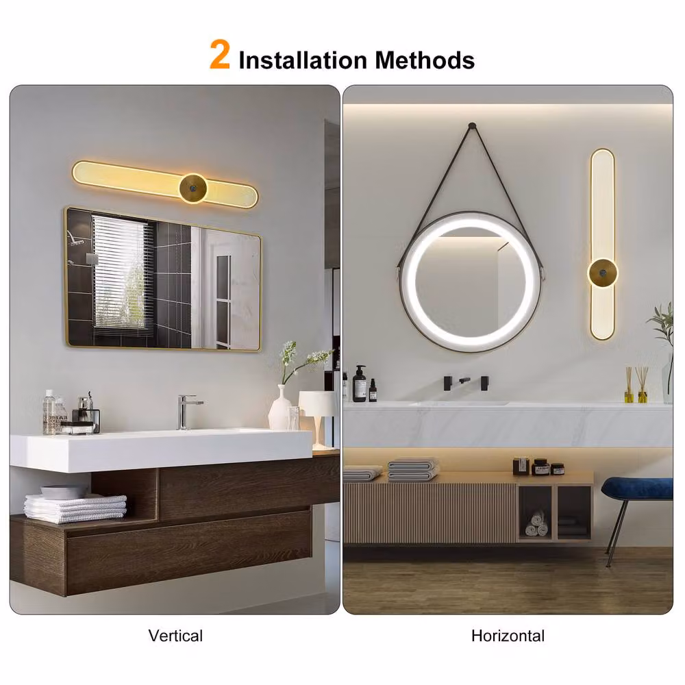 NIVOR Modern Dimmable LED Wall Sconce in Gold/Brass, 20W, 115 cm – 2
