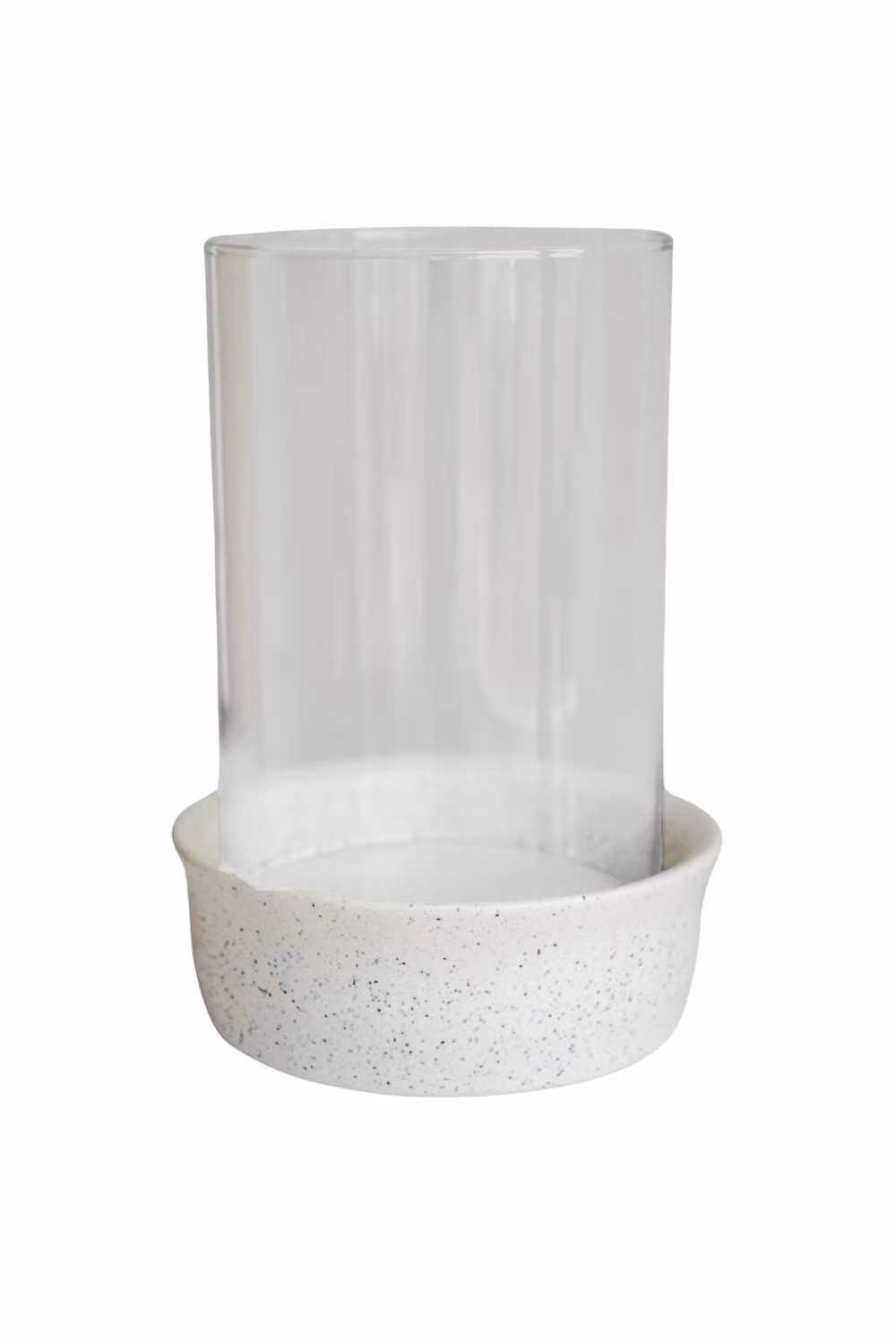 Ivyline Maya Ceramic Speckle Ivory Reactive Glaze Lantern, White, H31 x D19 cm – 2