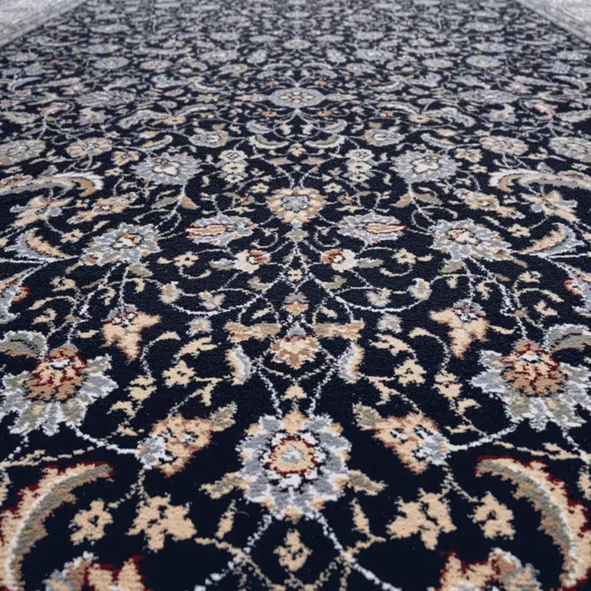 The Rug Shop UK Dark Blue Traditional Floral Machine Woven Easy Care Rug W: 160 cm, D: 230 cm – 5