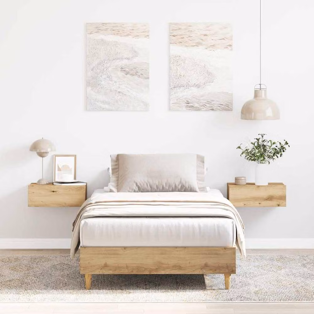 Berkfield Home Artisan Oak Bed Frame in Brown, W/D/H: 90 x 200 cm – 2