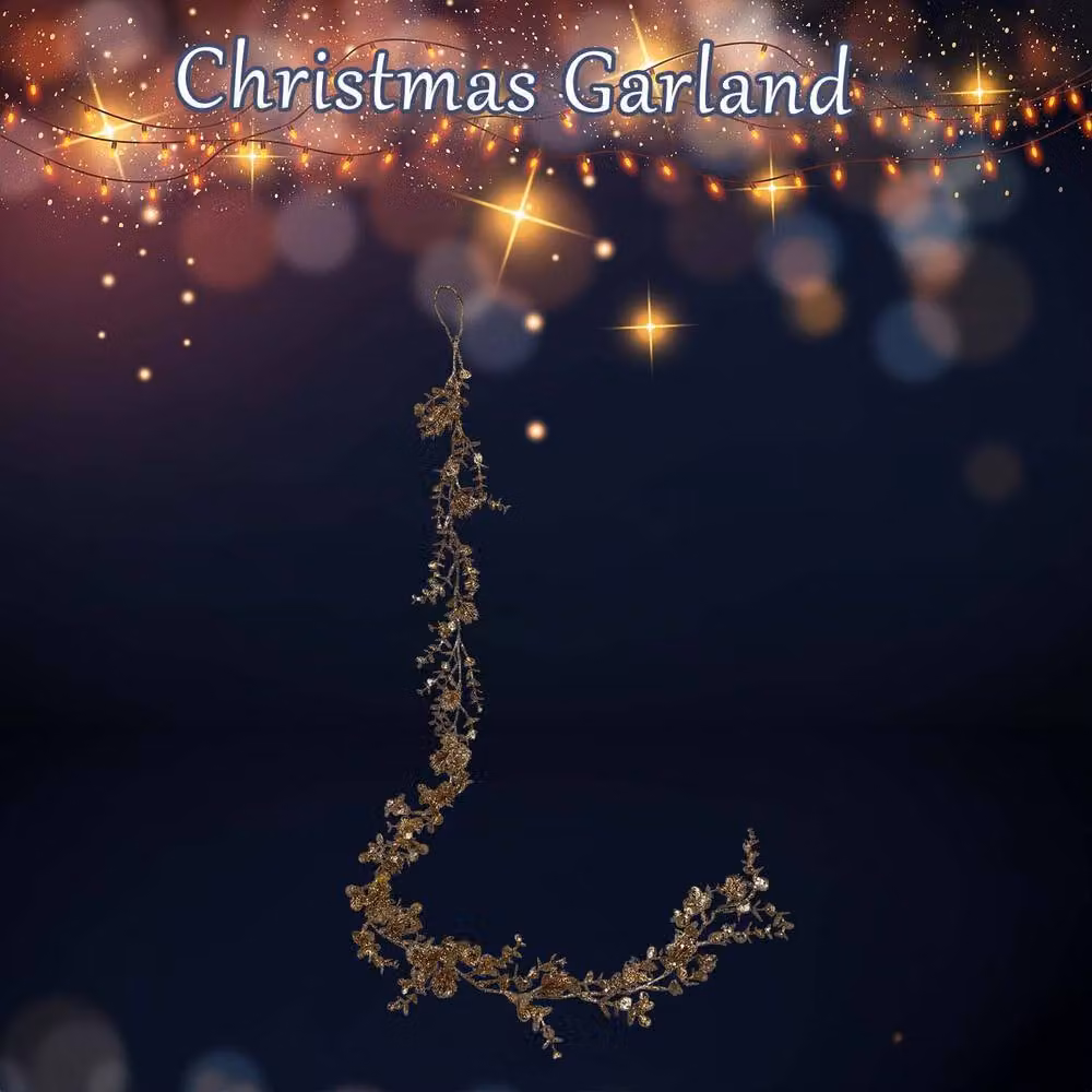 VFM e-Store Christmas Leaves and Pinecones Garland Decoration in Beige, W/D/H: 140 x 10 x 10 cm – 2