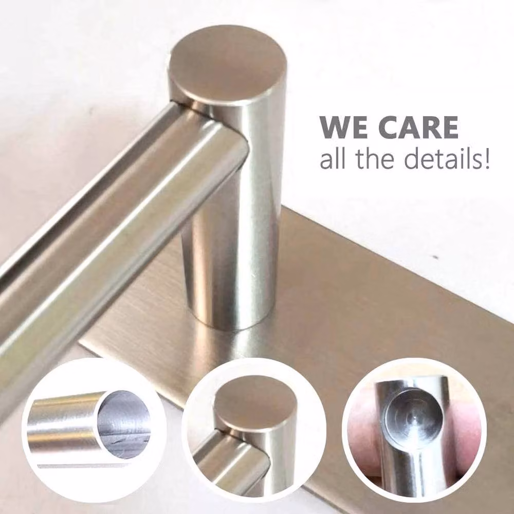 KORVIXA Self Adhesive Stainless Steel Towel Rail in Silver – 3