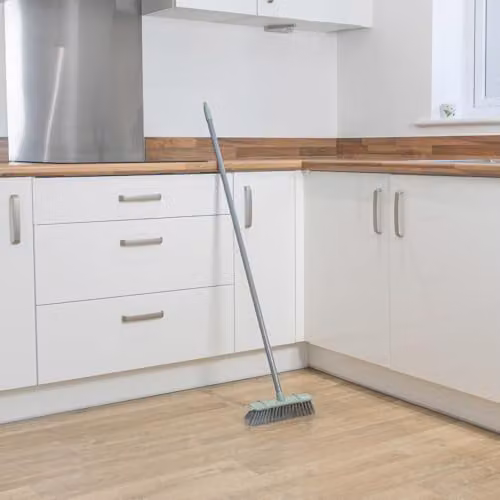 JVL Angled Sweeping Broom with Soft Bristles in Grey and Green – 2