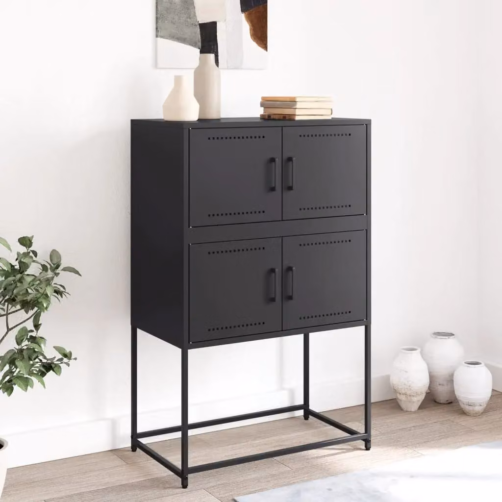 Berkfield Home Industrial Black Metal Sideboard W/D/H: 68.5 x 38.5 x 107 cm – 2