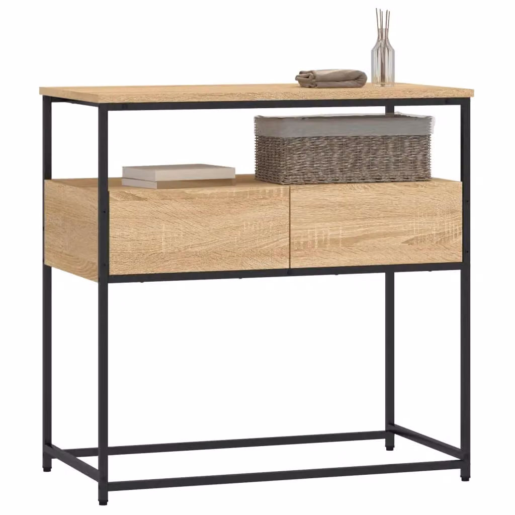 Berkfield Home Sonoma Oak Console Table in Brown, W/D/H: 75 x 40 x 75 cm – 3