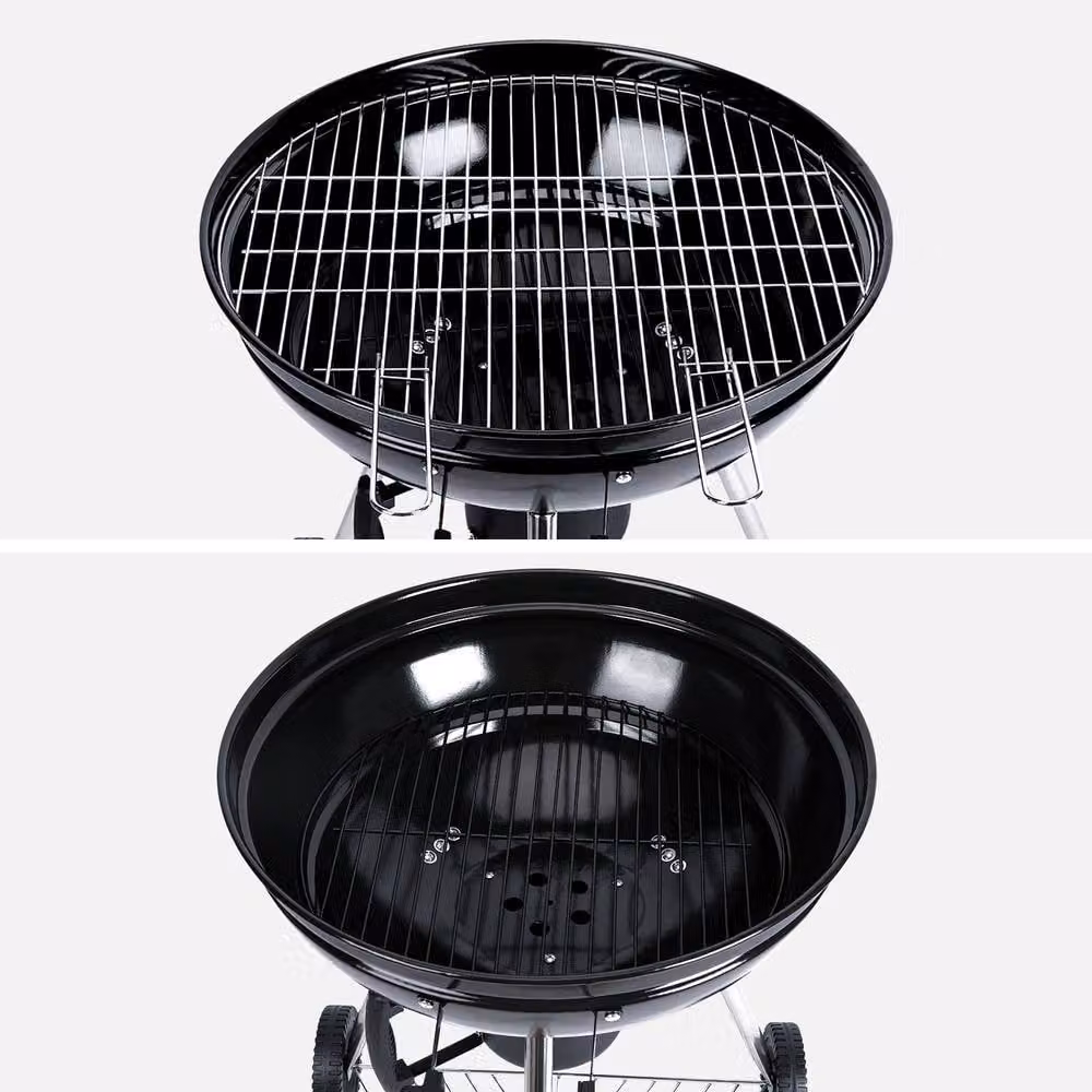 sweeek Charcoal Kettle Barbecue in Black with Thermometer – 3