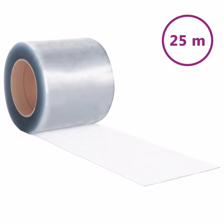 Berkfield Home Transparent PVC Strip Curtain Roll, 2mm x 200mm x 25 m