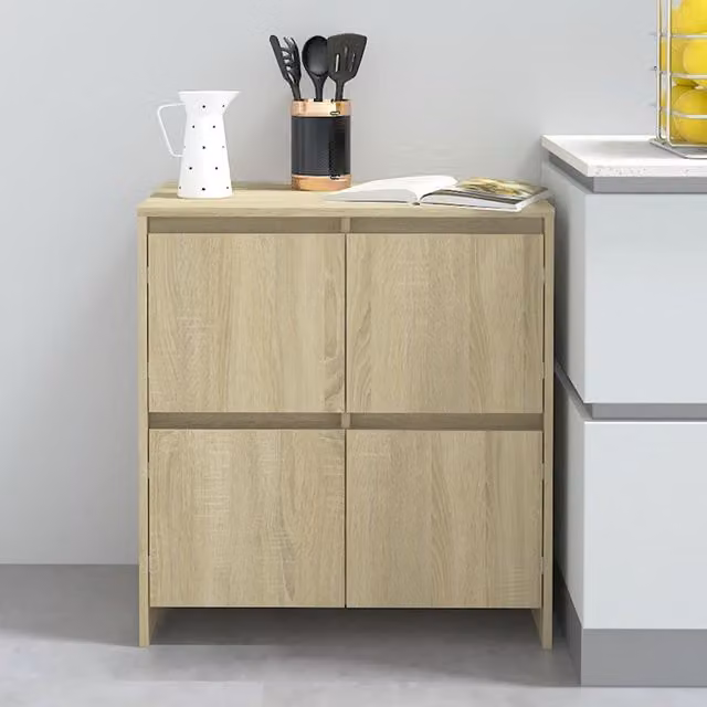 Berkfield Home Sonoma Oak Sideboard in Brown, W/D/H: 70 x 41 x 75 cm