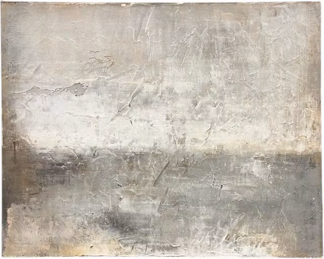 KDMK Exodus Abstract Hand Painted Canvas Wall Art in Silver and Grey