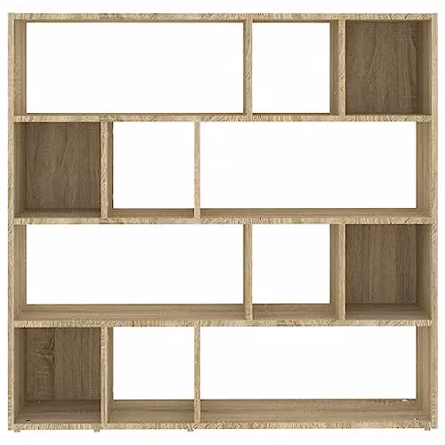 vidaXL Sonoma Oak Book Cabinet and Room Divider, Brown, W: 105 cm, D: 24 cm, H: 102 cm – 4