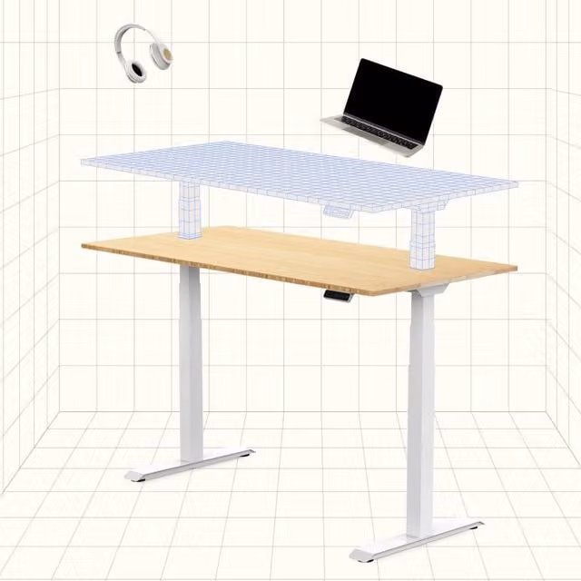 FlexiSpot E7 Electric Height Adjustable Standing Desk with Dual-Motor Lifting System, White Rectangular Desk for Home Office and Gaming